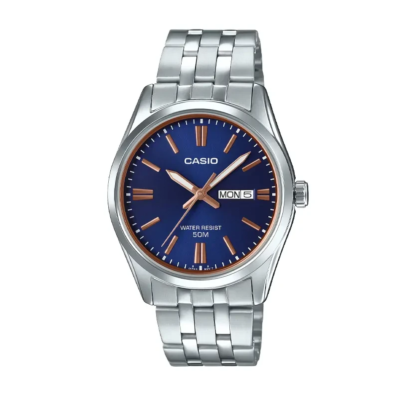 Casio Blue Dial Mineral Glass Men's Watch- MTP-1335D-2A2V